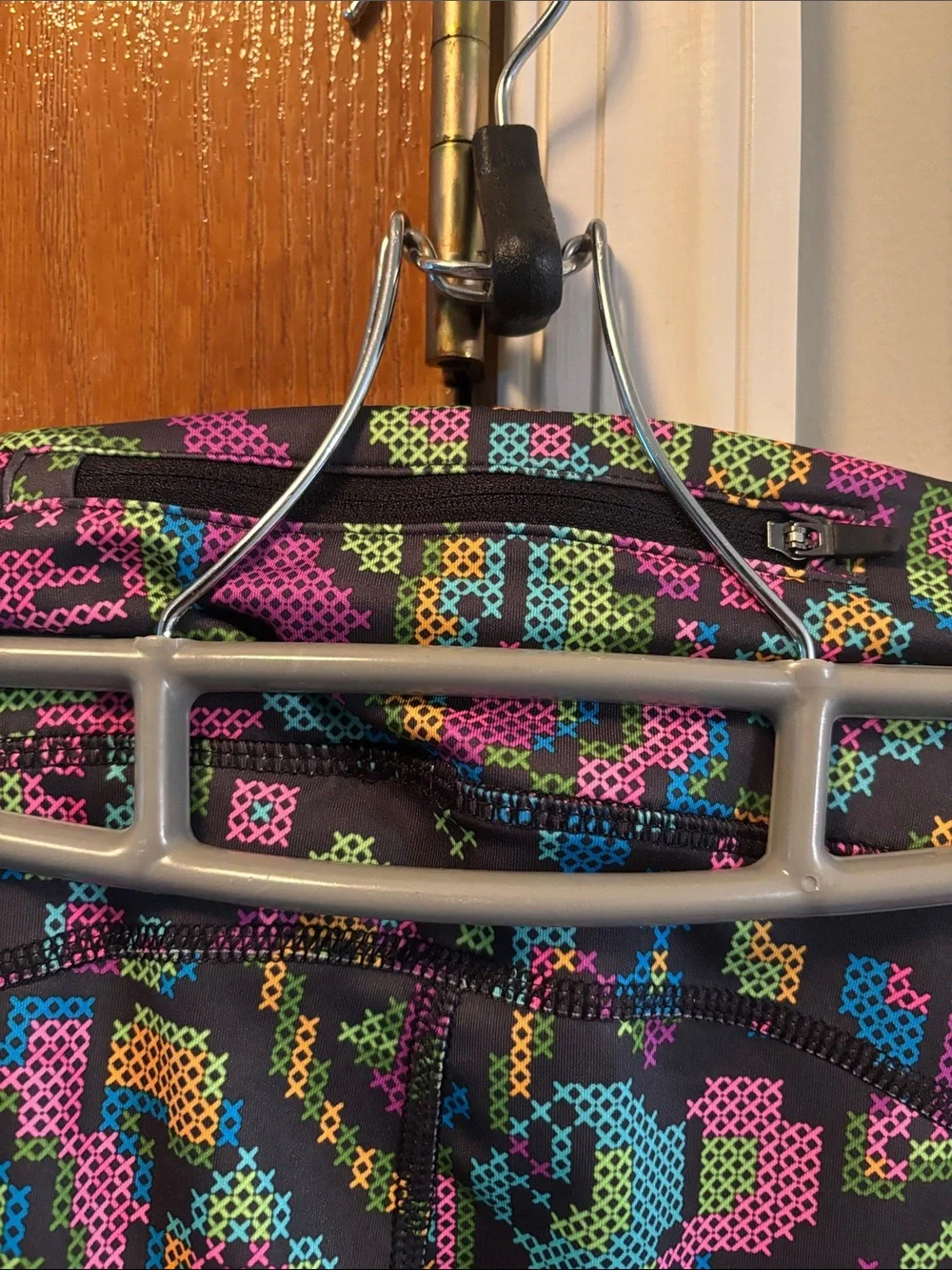 Nike WOMENS' Black Leggings with Purple, Teal & Pink Pixel Floral Print